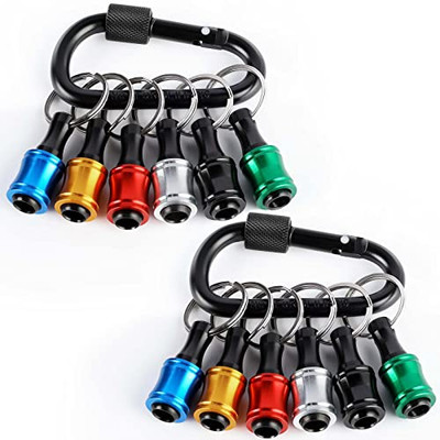  6pcs 1/4 inch Hex Shank Aluminum Alloy Screwdriver Bits Holder 2 Sets, Light 