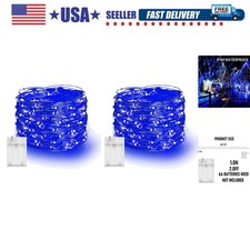 Fairy Lights Battery Operated, 2 Pack Total 40FT 120LED Silver Wire Waterproo...
