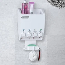 New Shampoo Conditioner Soap Dispenser Bathroom Shower Bath Wall Mounted Pump