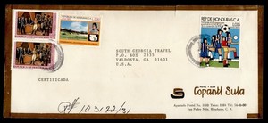 DR WHO 1980 HONDURAS HOTEL ADVERTISING REGISTERED AIRMAIL TO USA R77132