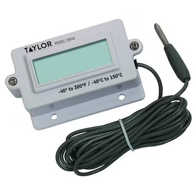 Taylor 994010 Digital Panel Mount Thermometer, -40 Deg To 300 Deg F/-40 Deg To