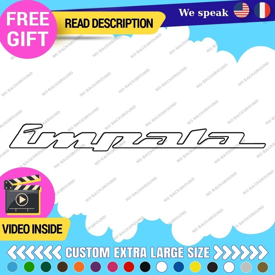 Fits Large Impala Chevrolet Decal Sticker Vinyl Chevy Silverado Old Bowtie Tail Foto 2 de 4