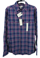 Sonoma Flannel Shirt Men Small Button Down Flap Chest Pockets Western Plaid