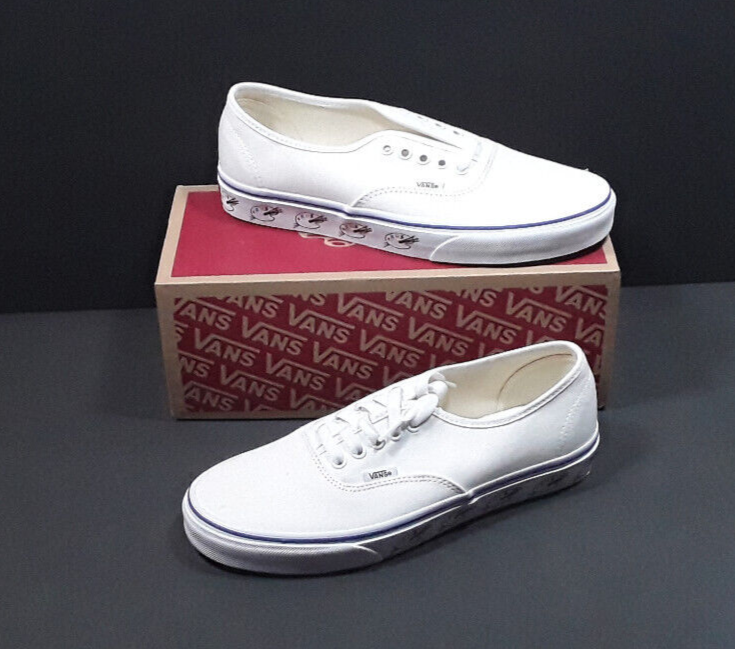 VANS Authentic Sidewall Paint Canvas White Sneakers Mens 8 Womens 9.5 VN0A348A40N-image