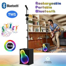 6.5" Powerful Bluetooth Speaker Karaoke PA System w/ Mic  Mobile Phone Stand
