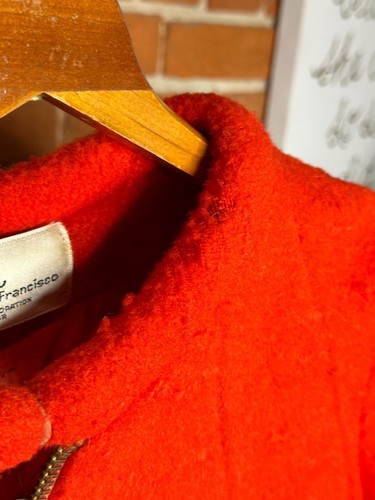 Vintage Lilli Ann Red Orange Wool A-Line Coat Full-Length - Picture 12 of 18