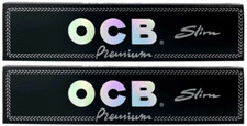 2x OCB Rolling Papers King Size Ultra Slim Black 1.70/Pk Free USA Shipping
