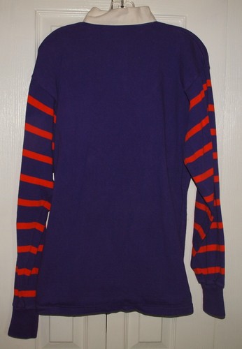 Camisa de rugby púrpura de colección original 1994-95 CFL SHREVEPORT PIRATES L expansión EE. UU. - Imagen 3 de 8