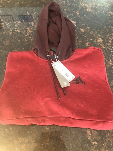 NWT Adidas Men's Medium Maroon Hooded Hoodie Sweatshirt Size M FreeShip Reg $55 - Picture 5 of 5