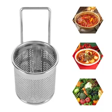 304 Stainless Steel Hot-pot Mesh Net Basket Hanging Noodle Strainer Long Handle