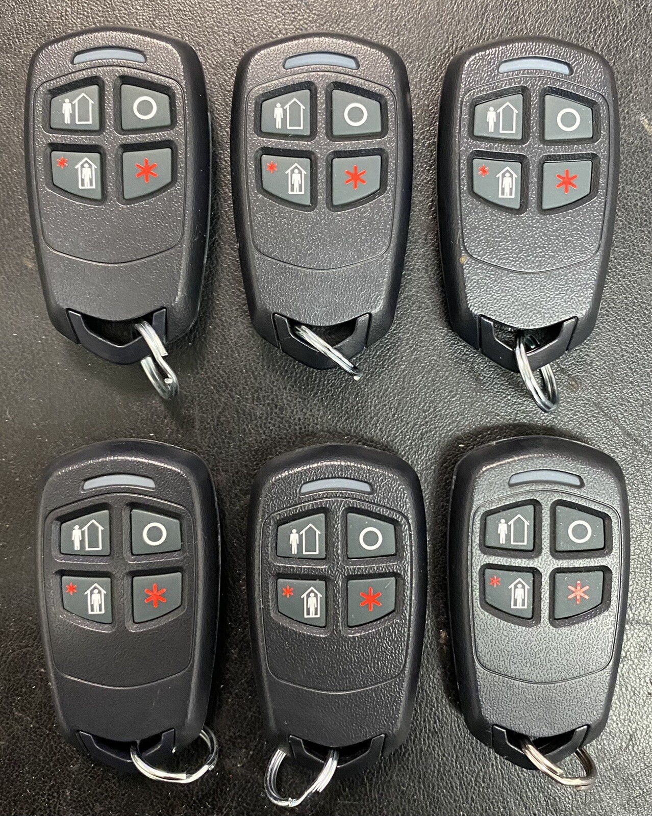 Lot of 6 New Honeywell 5834-4  Four Button Remote Control - Black