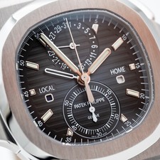 Patek Philippe Nautilus 5990/1A-011 Blue Dial Travel Time Chronograph -- FULL SE 6