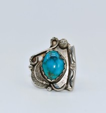 Vintage Navajo Turquoise Sterling Silver Ring Size 6