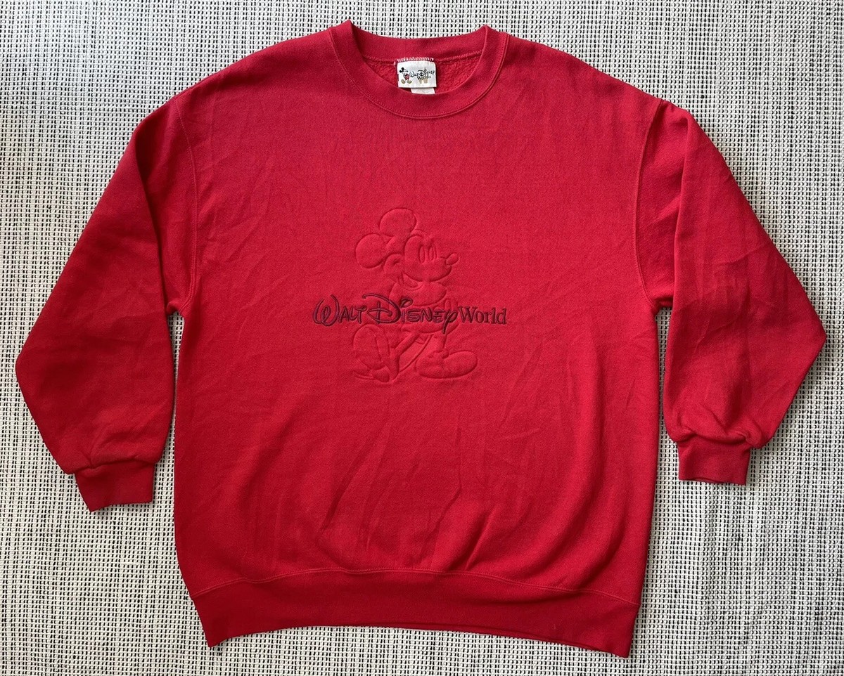 VTG Walt Disney World Mickey Mouse Sweatshirt Large Red
