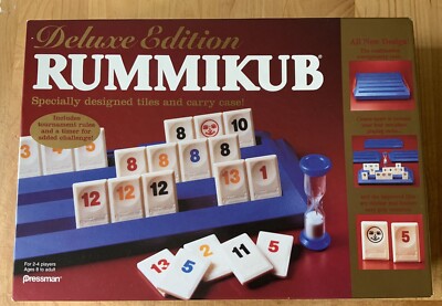 Rummikub Deluxe Edition Board Game with Carry Case Rummy 1997 Pressman NEW