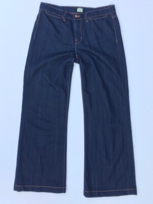 J Brand Womens Wide Leg Jeans Blue Malik Dark Wash Denim USA Sz 29 Boho