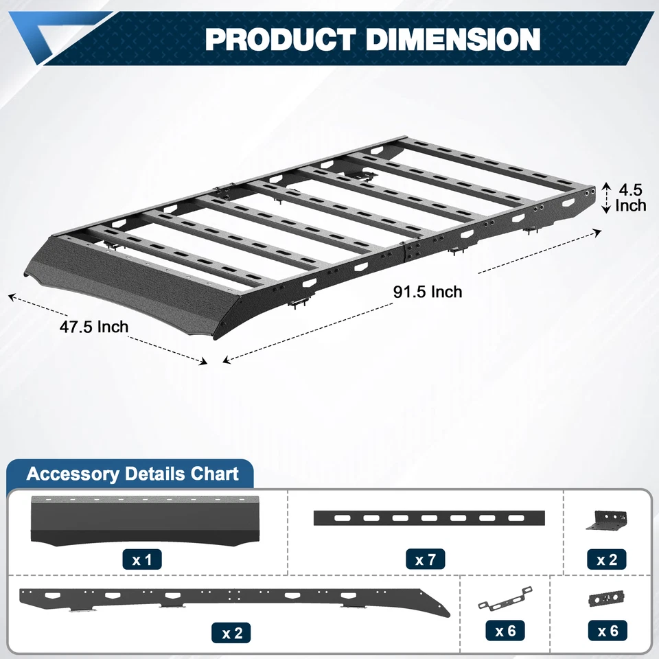 800LBS Roof Rack Basket Cargo Rack Luggage Carrier For Lexus GX470 2003-2009 Foto 4 de 4
