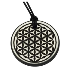 Shungite Pendant Flower of Life ( Engraved ) - Various Shapes