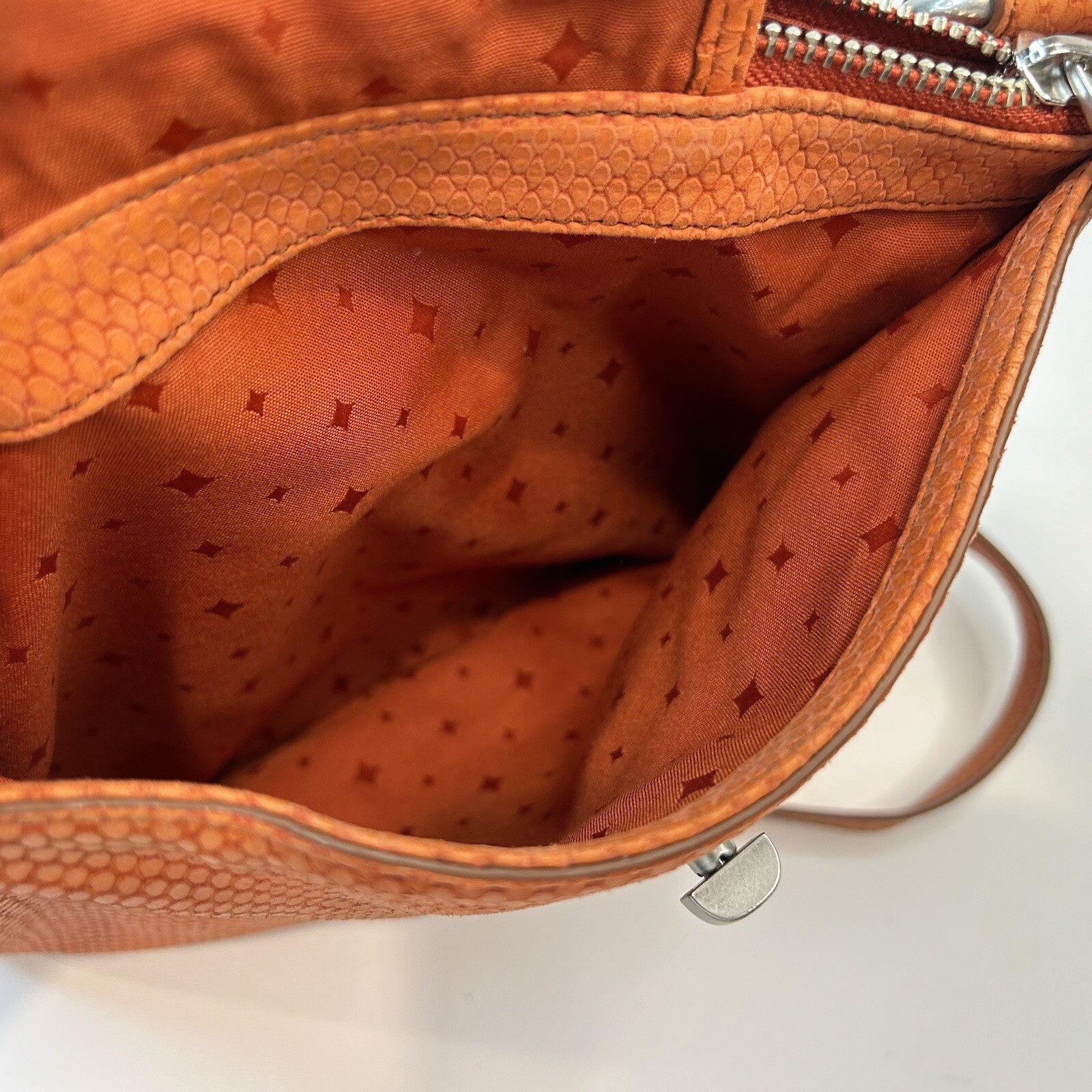 #FOSSIL Maddox Orange Python Leather Crossbody Me… - image 12