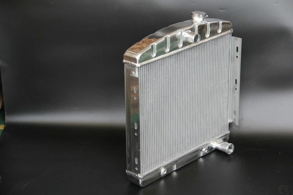 KKS STAMPED 3 Row Aluminum Radiator Fit 1955 56 1957 Chevy Bel Air Del Ray 6 CYL Foto 3 de 4