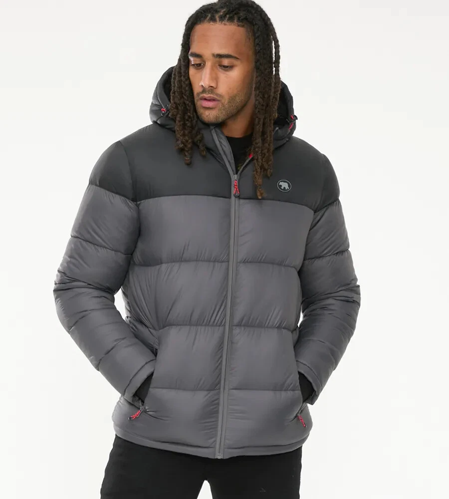 D555 Duke Mens Quilted Puffer Jacket With Sherpa Lining MEDIUM (301606)