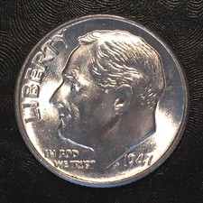 1947 Roosevelt Dime - Superb Uncirculated - High Quality Scans #G487