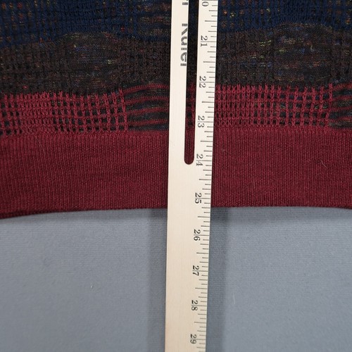 Robert Graham Sweater Men Large Red Black Wool Blend Cardigan V Neck Classic Fit - Picture 7 of 8