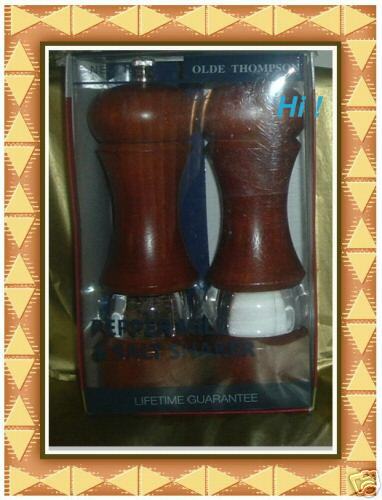 Olde Thompson 7-1/2-inch Dover Wood/Acrylic Peppermill and Salt Shaker Set - Picture 2 of 2
