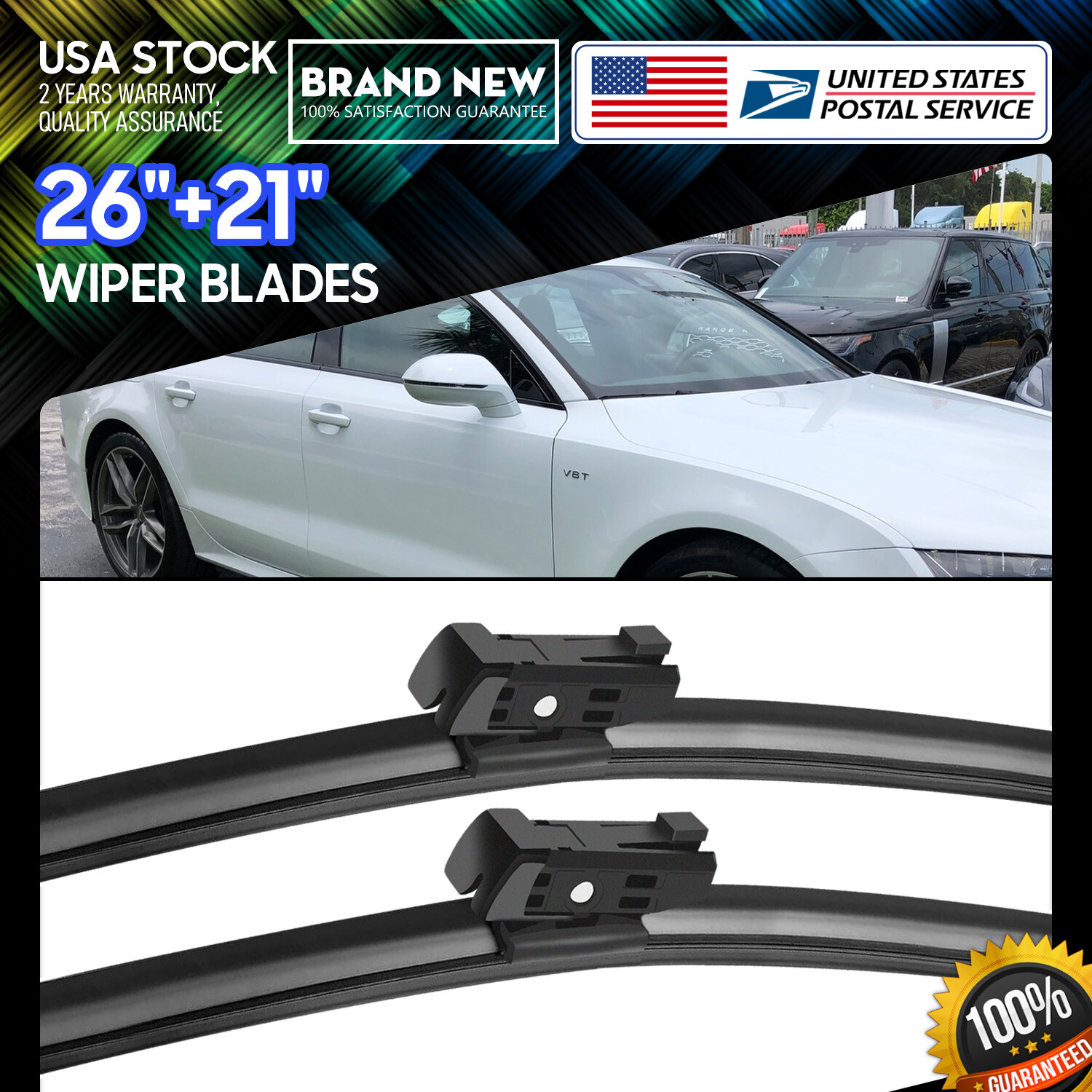 2-Pack Direct Connect Bracketless Wiper Blades 26