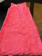 NWT TALBOTS DRESS WOMENS SZ 2 EYELET PINEAPPLE SHEATH SLEEVELESS COTTON