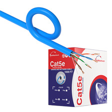 CAT5E 500FT UTP Solid Network Ethernet Cable CAT5 Internet Wire RJ45 LAN BLUE