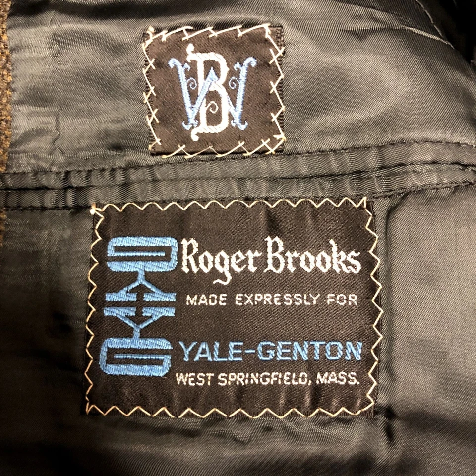 De Colección Años 50 A MEDIDA Yale Genton VERDE Lana TWEED Abrigo Top Abrigo Trench Jacket Foto 4 de 4