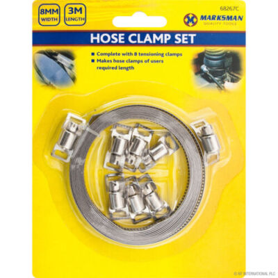 9-TEILIGES SCHLAUCHKLEMMENSET CLIP SPANNKLEMMEN 8 MM WERKZEUG ZUM DIY ROHRE 3M EDELSTAHL