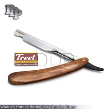 Wooden Handle Barber Hair Shaving Razor Straight Folding Knife BTS-191