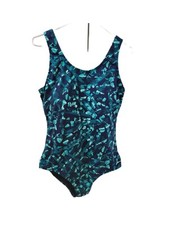 Ocean Aqua Shape Women's 42/16 1 Pc Swimsuit Blue Green Black