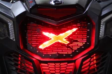 Custom Steel Aftermarket Grille "X" LED X-LITE fits CanAm Maverick X3 RED Grill