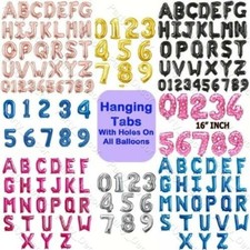 Self Inflating 16" INCH Foil Number & Letters BALLOONS Happy Birthday Name Age