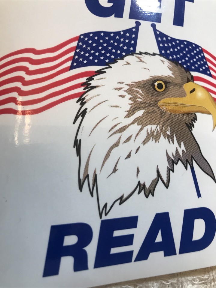 "Get Ready" USA American 🇺🇸 Flag Eagle 🦅 Patriotic STICKER New! eBay