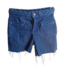 Girls 7 Vintage JCPenney Super Denim High-Waisted Braided Frayed Hem 70's Cutoff