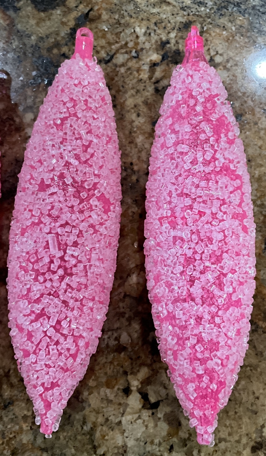 7 Vintage Jewelbrite Sugar Coated Neon Pink Plastic Christmas Tree