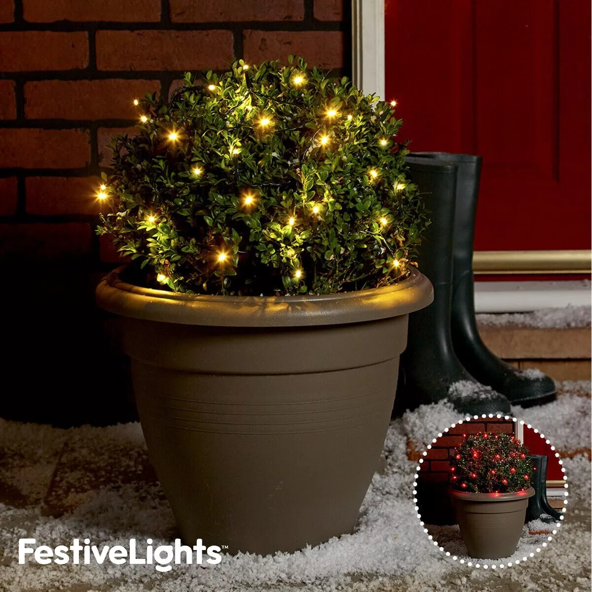 Outdoor fairy lights with timer outlet