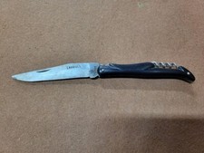 COUTEAU DE POCHE LAGUIOLE FRANCE MANCHE NOIR + TIRE BOUCHON