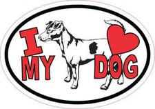 5x3.5 Jack Russell Oval I Love My Dog Sticker Car Truck Vehicle Bumper Decal