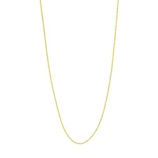 0.75mm Open Dainty Twisted Rope Chain Necklace Real Solid 14K Real Yellow Gold