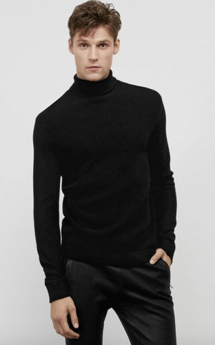 Waffle Knit Turtleneck Sweater 