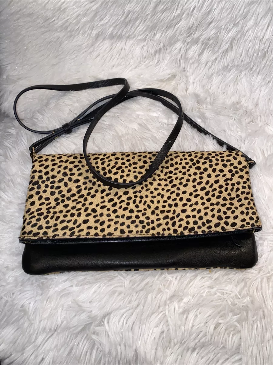 Leopard Flat Haircalf Clutch