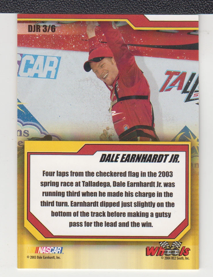 DALE EARNHARDT Jr. : 2004 - WHEELS - CARD No. # DJR 3/6 - Image 2 of 2