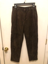 Vintage Lands End Womens SZ 4 Petite Brown Corduroy Pants Measures 26X26