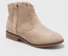 NWT Cat  Jack Girls' Tan Aura Western Ankle Boots size 6