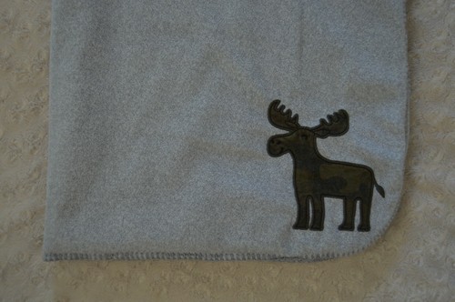Carter's Camo Moose Baby Blanket Gray Camouflage Fleece Stitched Edge Lovey - 第 1/7 張圖片